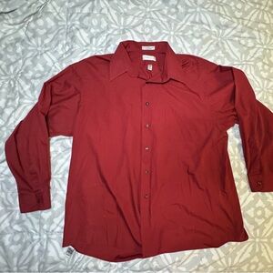 Men's Burgundy Shirt Van Heusen